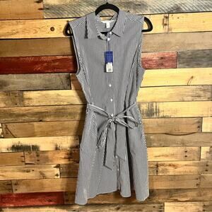 Popsugar Blue And White Stripe Dress Size‎ Large